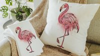cute flamingo throw pillows for couch pink flamingo hand towels for bathroom beach Christmas gifts for best friend, beach house coastal
