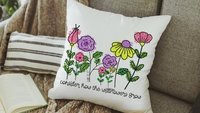 consider how the wildflowers grow lumbar throw pillows for couch religious decorative pillows for girls, Luke 12:27 decor, Christian nursery