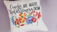 where the wildflowers grow lumbar throw pillows for couch red poppy decorative pillows for girls, cute housewarming gifts for daughter, blue