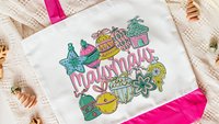 mawmaw est 2026 tote bags for grandma, Mawmaw Christmas gifts for mother in law, pastel Christmas makeup bag for purse, Mawmaw gifts for