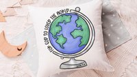 for God so loved the world Earth globe throw pillows for kids, baptism gift boy from grandparents, John 3 16 Bible verse pillow covers 18x18