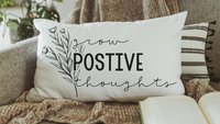 Grow positive thoughts throw pillow 