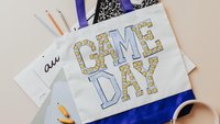game day tote football tote bag for women, carolina blue school spirit bags for college students, football mom gifts, back to school gifts