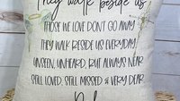 they walk beside us every day memorial throw pillows for sofa, those we love don't go away remembrance gifts for grandmother, loss of mother