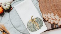 oyster shell pumpkin accent pillows for chair, Thanksgiving hosting gift, nautical pumpkins autumn kitchen hand towels, fall coastal kitchen