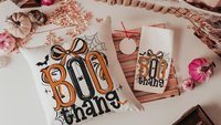 boo thang funny Halloween throw pillows for chair, boo basket stuffers for adults, Halloween coquette kitchen towels, spooky season gifts