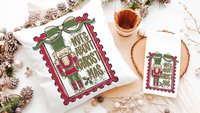 Nuts about Christmas nutcracker throw pillow for couch, coquette Christmas kitchen towels for friends, grand millennial Christmas decor for