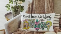personalized zip code lumbar pillow home decor, small town Christmas hostess gifts for women, trendy decorative throw pillows best sellers