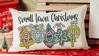 personalized zip code lumbar pillow home decor, small town Christmas hostess gifts for women, trendy decorative throw pillows best sellers