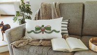 grandmillennial Christmas lumbar pillows for bench, trendy decorative throw pillows for chairs, nutcracker coquette Christmas decor for home
