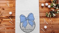 personalized golf towel with grommet, blue coquette bow golf bag towel for women, cute golf gifts for her, lady golfer gifts, ball towel
