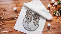 personalized leopard print golf coquette golf towel with name, trendy golf Christmas gifts for golfers, girls golf team gifts, golfing gear