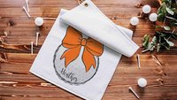 personalized orange school spirit golf towels for golf bags, cute golf Christmas gifts for golfers, golf gifts for high school seniors, best