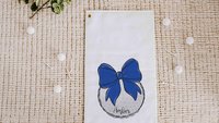 personalized royal blue coquette golf towel with hook, cute golf Mothers day gift for golfers, golf mom gift, golfing wife golf gear, unique