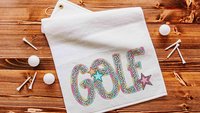 colorful golf towels for women, golf mom gifts, golf bag towel, trendy golf Christmas gifts for golfers, cute golf stocking stuffers for her