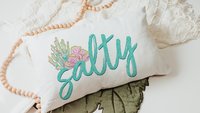 salty beach lumbar throw pillows for couch, mermaid vibes decorative pillows for girls, coastal housewarming gifts for daughter, funny gifts