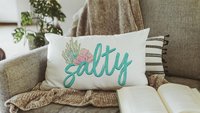 salty beach lumbar throw pillows for couch, mermaid vibes decorative pillows for girls, coastal housewarming gifts for daughter, funny gifts