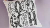 good goth throw pillow for couch funny Halloween gifts for adults, Halloween coquette kitchen towels, boo basket gifts for best friends