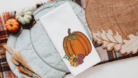 pumpkin harvest plaid pumpkin kitchen towels home essentials, fall housewarming gift for women, pumpkin spice kitchen decor, sunflower gifts