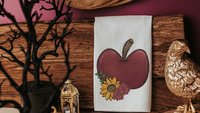 apple festival autumn kitchen towels home essentials, apple kitchen decor, sunflower gifts for her, Thanksgiving hosting gift, housewarming