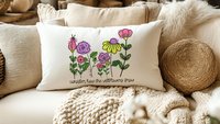 consider how the wildflowers grow lumbar throw pillows for couch religious decorative pillows for girls, Luke 12:27 decor, Christian nursery