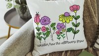 consider how the wildflowers grow lumbar throw pillows for couch religious decorative pillows for girls, Luke 12:27 decor, Christian nursery