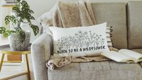 born to be a wildflower lumbar throw pillows for couch boho decorative pillows for girls, unique housewarming gift for daughter, nursery