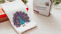 purple peacock decorative accent pillows for dorm room, cute peacock gifts, turquoise peacock kitchen towels for friends, teal peacock decor