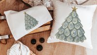 oyster shell Christmas tree accent pillow covers Christmas gifts for neighbors, oyster Christmas hand towels for bathroom beach Christmas