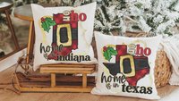 ho ho ho Christmas throw pillow for sectional, Texas Christmas gifts for neighbors, state pride accent pillows for couch, Texas gifts for
