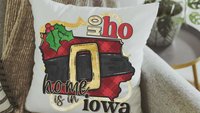 ho ho ho Christmas throw pillow for sectional, Texas Christmas gifts for neighbors, state pride accent pillows for couch, Texas gifts for