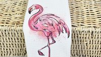 cute flamingo throw pillows for couch pink flamingo hand towels for bathroom beach Christmas gifts for best friend, beach house coastal