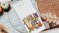 most likely to Thanksgiving edition funny kitchen towels for ladies, fall home decor gifts for adults, bring the wine Friendsgiving brunch
