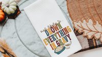 most likely to Thanksgiving edition funny kitchen towels for ladies, fall home decor gifts for adults, bring the wine Friendsgiving brunch