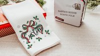 personalized mistletoe and holly Christmas coquette throw pillow with name, Christmas bow accent pillow for couch, cute Christmas gifts for