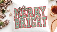 merry and bright preppy Christmas throw pillows for couch red and green seersucker Christmas decor, holiday hosting decor home decor gift