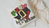 ho ho ho Christmas throw pillow for sectional, Texas Christmas gifts for neighbors, state pride accent pillows for couch, Texas gifts for