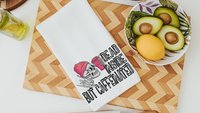 dead inside but caffeinated funny kitchen towels women gifts, coffee bar decor, sarcastic gifts for coworkers, coffee addict hand towels for