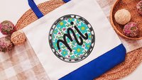 turquoise floral Tennessee tote bag for women, Tennessee gifts, TN teacher tote bag for gift, Tennessee Christmas gifts for neighbors, best
