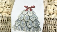 oyster Christmas wreath throw pillows for guest room, holiday hosting decor home decor gift, oyster shell Christmas decorations for gifts
