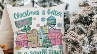 personalized Christmas is better in a small town zip code throw pillow cover 18x18, cute Christmas gifts for neighbors, hometown Christmas