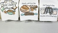 funny sourdough quotes baking kitchen towels for bridal shower, keeps plants alive plant mom gifts, sourdough kitchen decor, bread baker