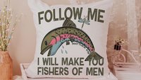 follow me fishers of men throw pillows for couch religious stocking stuffers for teens, Christian nursery decor girl baby girl baptism gifts