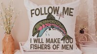 follow me fishers of men throw pillows for couch religious stocking stuffers for teens, Christian nursery decor girl baby girl baptism gifts