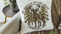 sight on Jesus Christian throw pillows for couch religious stocking stuffers for teens, pink camo nursery decor, baby girl baptism gifts