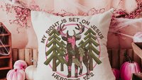 sight on Jesus Christian throw pillows for couch religious stocking stuffers for teens, pink camo nursery decor, baby girl baptism gifts