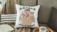 Isaiah 49 Bible verse throw pillow for dorm, Christian gifts for women faith gifts for her, scripture decor, floral throw pillow cover 18x18