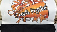 personalized cheer tote bag with name, red school spirit college cheerleading gear, cheerleader gifts for girls senior night gifts cheer