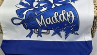 personalized cheer tote bag with name, red school spirit college cheerleading gear, cheerleader gifts for girls senior night gifts cheer
