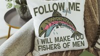 follow me fishers of men throw pillows for couch religious stocking stuffers for teens, Christian nursery decor girl baby girl baptism gifts